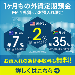 1ヶ月もの外貨定期預金