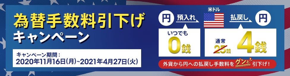 為替手数料引下げキャンペーン