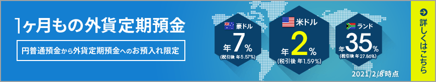 1ヶ月もの外貨定期預金