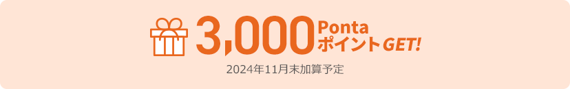 3,000PontaポイントGET!