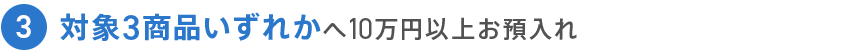 3 対象3商品いずれかへ10万円以上お預入れ