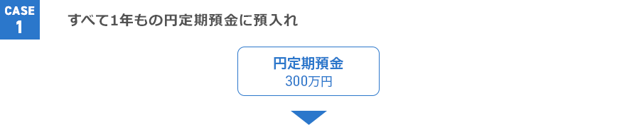 ケース1 すべて1年もの円定期預金に預入れ