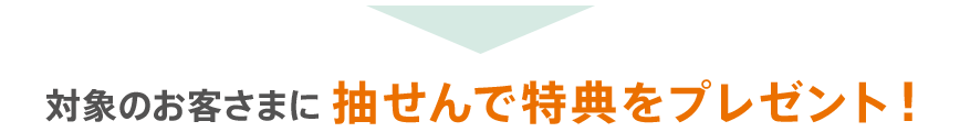 対象のお客さまに抽せんで特典をプレゼント！