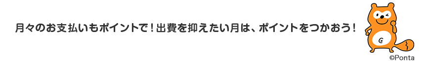 月々のお支払いもポイントで！出費を抑えたい月は、ポイントをつかおう！