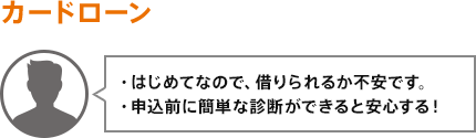 ・はじめてなので、借りられるか不安です。・申込前に簡単な診断ができると安心する!