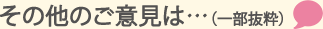 その他のご意見は…(一部抜粋)