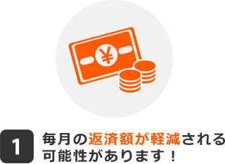 毎月の返済額が軽減される可能性があります! 毎月の返済額が軽減される可能性があります!