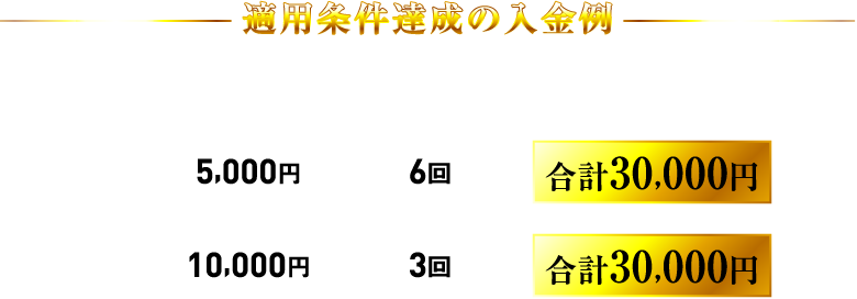 適用条件達成の入金例