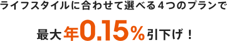 ライフスタイルに合わせて選べる4つのプランで最大年0.15%引下げ!